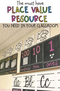 Math Specialist Classroom Setup, Math Resources Elementary, Math Wall 3rd Grade, Place Value Classroom Display, Reveal Math 3rd Grade, Third Grade Math Classroom Decor, Year 5 Maths Display, 3rd Grade Math Classroom Setup Ideas, 4th Grade Math And Science Classroom