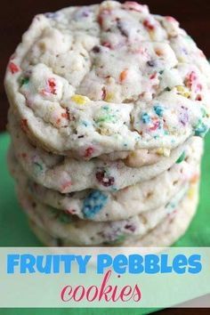 Fruity Pebbles Cookies, Fruity Pebble Cookies, Fruity Pebbles Cereal, Pebbles Cereal, Fruity Pebbles, Yummy Sweets, Diet Food, Cookie Monster, Yummy Cookies