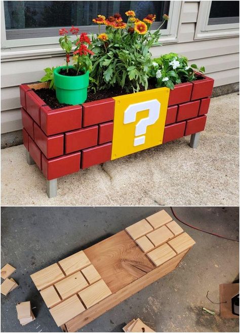 40 Free DIY Planter Box Plans with Detailed Instructions Nerdy Decor Ideas, Elegant Dining Table Centerpiece, Diy Gaming Room, Mario Diorama, Dining Table Centerpiece Ideas, Elmo Wallpaper, Table Centerpiece Ideas, Wood Centerpiece, Elegant Dining Table