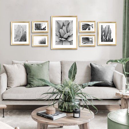 Wall Behind Couch, Gold Gallery Wall, Picture Wall Living Room, Couch Wall Decor, Gallery Wall Picture Frames, Wall Picture Frame, Gallery Wall Frame Set, Picture Gallery Wall, Picture Frame Set