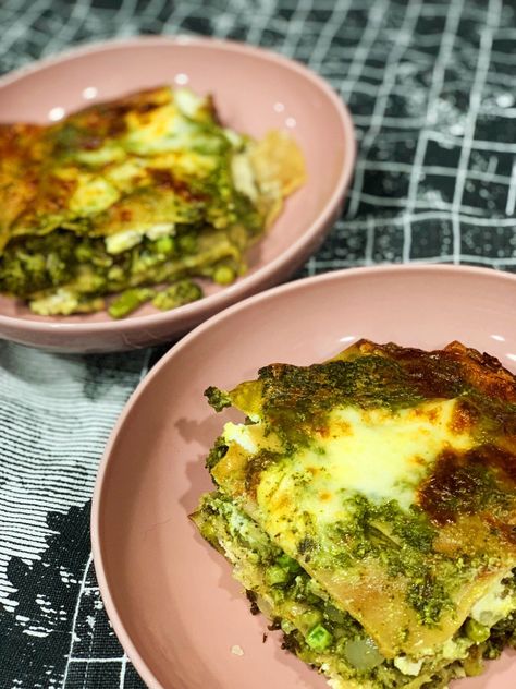 Green Lasagna, Mushroom Pesto, Lasagna With Spinach, Southwestern Chopped Salad, Pesto Lasagna, Recipe Spinach, Spinach Pesto, Pea Pesto, Goat Cheese Pasta