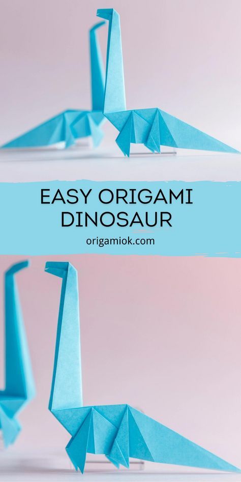 Easy Origami Dinosaur Origami Dinosaur Step By Step, Origami Dinosaur Easy, Origami Animals Tutorial, Origami Animals Step By Step, Dino Origami, Origami Animals Easy, Crafts Teens, Easy Origami Tutorial, Cool Origami