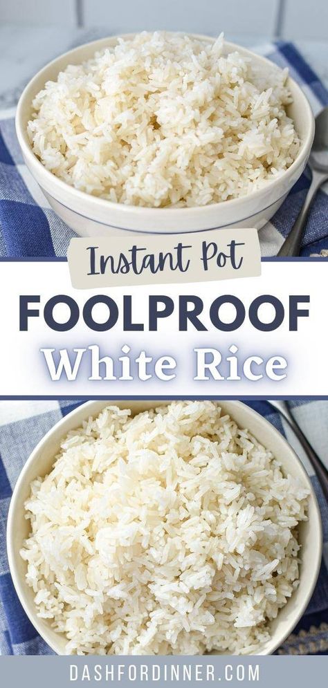 If you're looking for easy Instant Pot side dishes, you have to try this easy recipe for Instant Pot White Rice. This foolproof Instant Pot rice recipe is SO simple to make, and completely versatile. It goes with all of your favorite Instant Pot recipes, and is a naturally gluten free side dish. If you're looking for ways to prepare easy meals and meals for weeknights, let the Instant Pot come to the rescue and start with this easy recipe for Instant Pot white rice! Instagram Pot Rice, Instant Pot Minute Rice, Instant Rice In Instant Pot, How To Cook White Rice In Instant Pot, Perfect Rice Instant Pot, Instant Pot Rice Recipes White, Instant Pot Long Grain White Rice, Rice Instant Pot White, Instapot White Rice