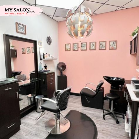 Our suites are perfect because they can be customized to fit your style and fulfill your needs! Give us a call or send us a message for more information. #mayfieldheights #salonsuites #mysalonsuite #salon #ohio #cleveland Mini Beauty Salon Ideas, Beauty Studio Ideas Small Spaces, Hair Salon Room In Home, Hair Salon Ideas Small Spaces, Suite Salon Ideas, Diy Salon Stations At Home, Hair Studio Ideas Small Spaces, Hair Salon Shed, Studio Salon Ideas Small Spaces