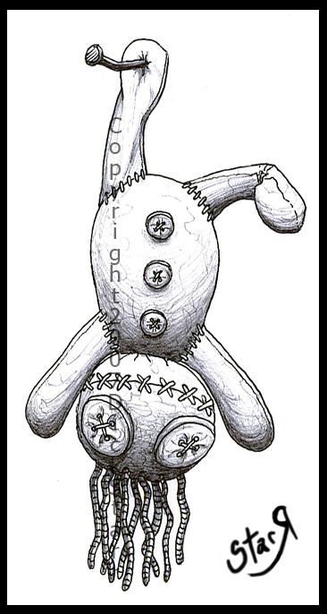 Ragdoll tattoo 1 by ~DickStarr on deviantART Ragdoll Tattoo, Voodoo Doll Tattoo, Voodoo Tattoo, Voodoo Art, Scary Drawings, Doll Tattoo, Arte Doodle, Doll Drawing, Creepy Drawings