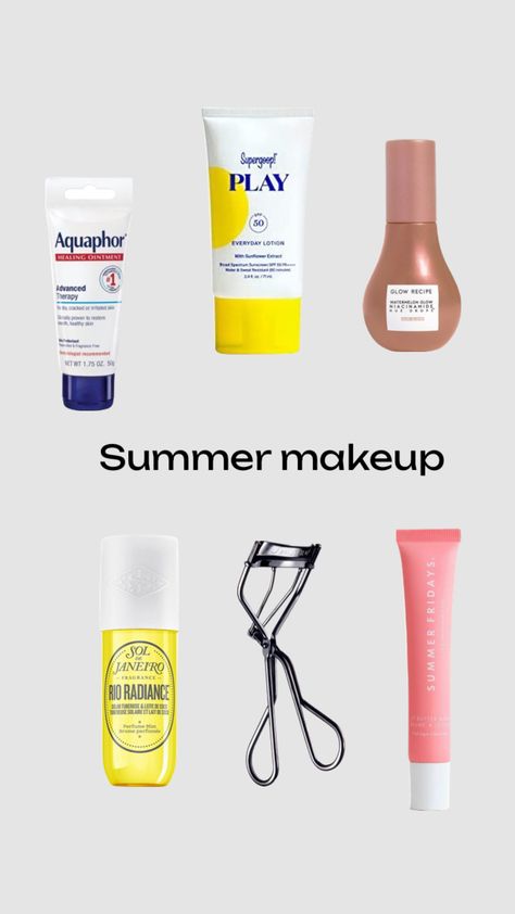 Summer makeup routine! Summer Makeup Products, Summer Makeup Routine, Summer Motivation, Summer Skincare Routine, Healing Ointment, Basic Skin Care Routine, Summer Skincare, Summer Fridays, Summer Makeup