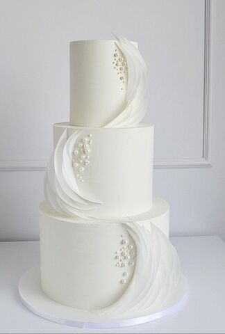 Sugarsneg | Wedding Cakes - The Knot White Cakes Wedding, Weddings Cakes Unique, Cakes Wedding Elegant, Wedding Cake Pearls Elegant, Drape Wedding Cake, Cescaphe Cakes, Cake Design Wedding, Cake Elegant, White Elegant Wedding Cake