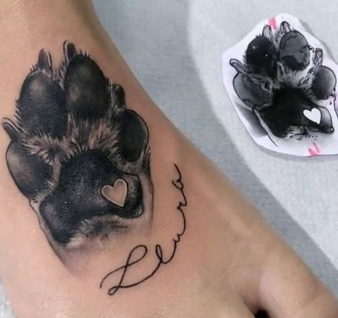 70+ Best Paw Print Tattoo Ideas for Dog Lovers - The Paws Tattoo Perro, Tatoo Dog, Dog Memorial Tattoos, Pawprint Tattoo, Dog Paw Tattoo, Paw Tattoo, Cat Tattoos, Initial Tattoo, Tiny Tattoo