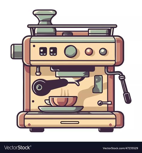 Coffee Machine Illustration, Story Boxes, Machine Illustration, Machine Image, Coffee Truck, Paper Duck, Automatic Coffee Machine, Vending Machine, Coffee Art