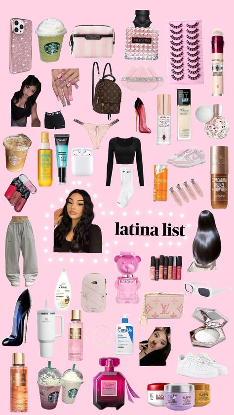 👯🏻‍♀️🥥°•☆latina girl☆•°🥥👯🏻‍♀️ #latina #girl #mackeup #cosmetic #aesthetic #cute #whishlist #list #latinaoutfitinspo Latina Essentials, Latina Wishlist, How To Be Latina, Latina Makeup Products List, Baddie Christmas List, Latina Christmas Wishlist, Latina Core Aesthetic, Baddie Wishlist, Latina Skin Care