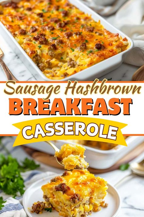 This loaded sausage hashbrown breakfast casserole is hearty, flavorful, and perfect for feeding a crowd. Every bite is cheesy, meaty, and full of texture. Bisquick Breakfast Casserole Sausage, Easy Breakfast Casserole For A Crowd, Hash Brown Casserole Breakfast, Loaded Sausage, Sausage Hashbrown Breakfast, Sausage Hash Brown Breakfast Casserole, Church Snacks, One Pan Sausage, Crowd Breakfast