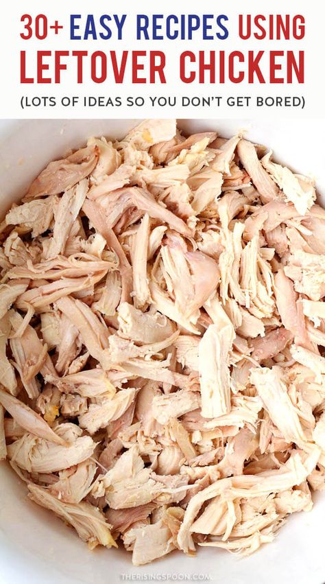 Recipe Using Leftover Chicken, Using Leftover Chicken, Leftover Chicken Recipes Easy, Rotisserie Chicken Recipes Leftover, Boiled Chicken Recipes, Recipes Using Rotisserie Chicken, Braised Chicken Breast, Chicken Breast Crockpot Recipes, Roast Chicken Leftovers