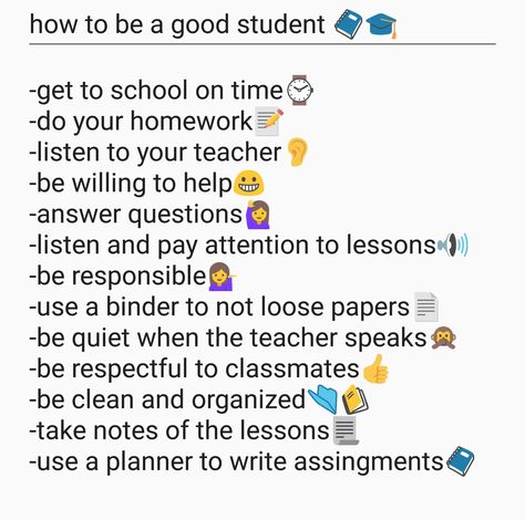 How To Be A Honor Student, How To Be A Valedictorian, Tips To Be A Good Student, Top Student Tips, How To Be Teachers Favorite, New Student Tips, How To Be Good Student, How To Be A Smart Student, Perfect Student Routine