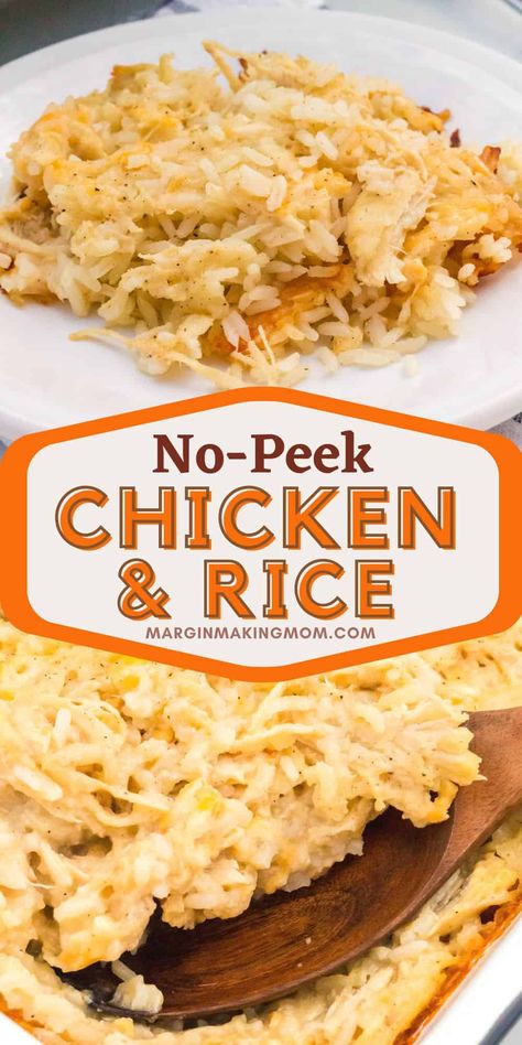 If you need an easy dinner idea that the whole family will enjoy, this baked chicken and rice recipe is sure to satisfy! You simply mix up ingredients, put the mixture in a pan, cover with foil, and bake! Easy No Peek Chicken And Rice, Cheesy Chicken And Rice Oven, Chicken Rice Dishes Easy Dinners, Chicken And Rice With Cream Cheese, Baked Chicken And Brown Rice Recipes, Ww Chicken And Rice Recipes, Oven Chicken And Rice Easy Dinners, Minute Rice And Chicken Recipes, Chicken And Rice Bakes