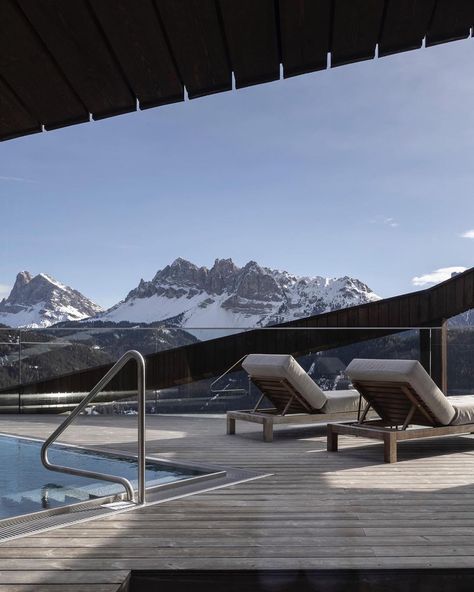 A five-star mountain Hotel full of character with excellent food, breath-taking panoramic views, minimalist design and finest comfort. A truly unique and sustainable paradise in the Dolomites! #TopWorldHotel 📷: @forestis.dolomites Forestis Dolomites, Mountain Hotel, Wellness Hotel, The Dolomites, Glass Facades, Natural Phenomena, Mountain Landscape, Unesco World Heritage Site, Historic Buildings