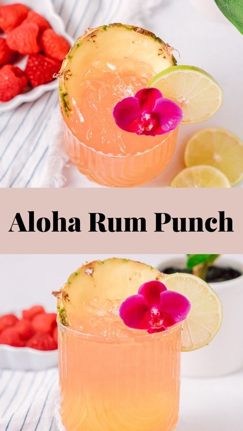 Rum Punch Drink, Mixed Drinks Alcohol, Yummy Alcoholic Drinks, Rum Punch, Boozy Drinks, Rum Drinks, Mixed Drinks Recipes, Cocktail Drinks Recipes, Tropical Drink