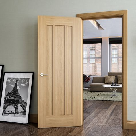 An oak door embodies timeless beauty and natural elegance, making it a stunning addition to any home. Crafted from high-quality oak wood, these doors boast durability, strength, and a distinctive grain pattern that adds character to any space.   #oakdoor #exposedwood #oakfeatures #interiordesign Fd30 Doors, Standard Doors, Mdf Skirting, Fire Doors Internal, Internal Oak Doors, White Internal Doors, Oak Door, Room Divider Doors, Internal Door