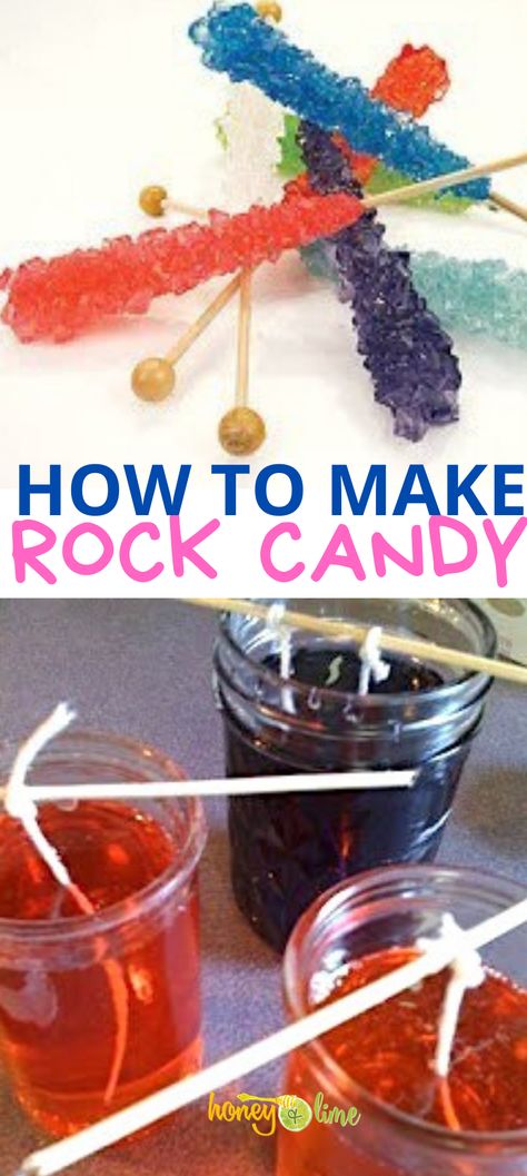 Easy Rock Candy, Rock Candy Recipe, Science Project For Kids, Projects To Do At Home, Edible Science, Make Rock Candy, Candy Science, Diy Girls, Edible Crafts