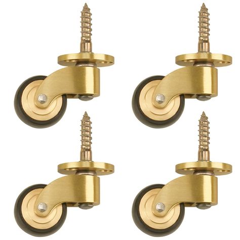 Amazon.com: RZDEAL 4PCS Solid Brass Caster Wheel,26mm Antique Style Casters,Moving Caster Wheels,360° Swivel Caster,Vintage Rubber Castors for Trunk Box Furniture Cabinet Sofa Trolley Chairs Bed : Office Products Dresser With Casters, Vintage Casters, Wood Refinishing, Furniture Wheels, Trunk Box, Trunk Boxes, Brass Furniture, Furniture Cabinet, Bed Office