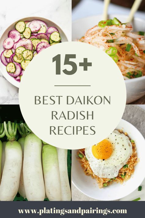 Daikon Radish Recipes, Daikon Recipes, How To Cook Radishes, Radish Slaw, Daikon Recipe, Daikon Radish, Radish Recipes, Roasted Radishes, Pickled Radishes