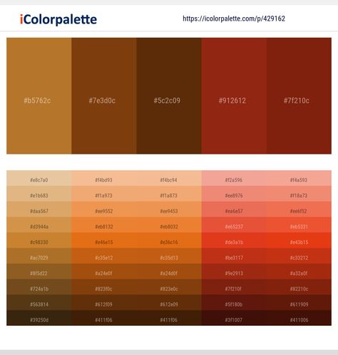 Colors included in this palette similar to Brown, Cafe Royale, Cioccolato, Copper, Dark Gray / smoked, Kenyan Copper, Peru, Peru and Saddle Brown, Saddle Brown, Saddle Brown and Saddle Brown, Tabasco, . Download color palette as Pdf, Adobe swatch and more. Dark Brown Orange Color Palette, Brown Orange Palette, Filipino Color Palette, Orange And Brown Color Palette, Dark Orange Color Palette, Orange Colour Palette, Orange Color Shades, Summer Color Palettes, Orange Brown Color