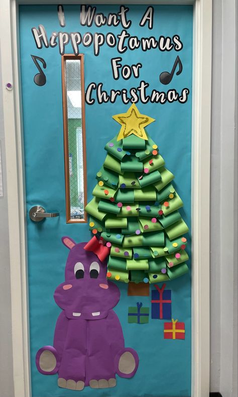 Clever Christmas Decorations, Christmas Door Decorations For Toddlers, Christmas School Cafeteria Decorations, Christmas Tree Classroom Door Ideas, Christmas Tree Door Decorating Contest, Daycare Christmas Door Decorations, Colorful Christmas Classroom Door, Fun School Christmas Doors, Christmas Classroom Door Decor Ideas