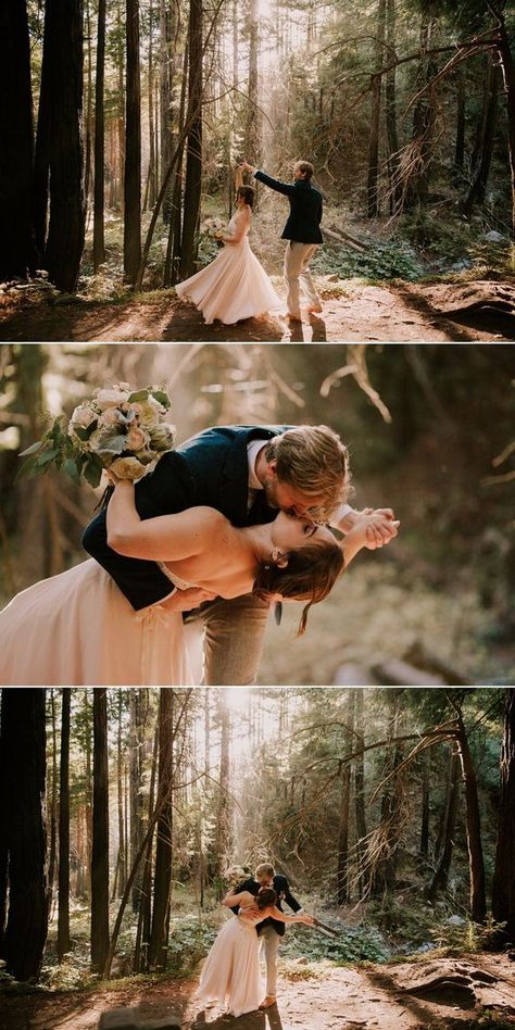 Muted Wedding Photography, Bohemian Wedding Photos, Wedding Photo Ideas Forest, Intimate Wedding Poses, After Wedding Photoshoot Ideas, Forest Wedding Photo Ideas, Wedding Photos In Woods, Nature Wedding Photoshoot, Forest Wedding Portraits