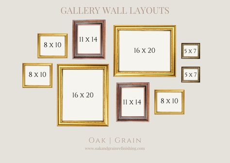 Gallery Wall With Sconces, Gallery Wall Layouts, Gallery Wall Sizes, Wall Hanging Arrangements, Entryway Gallery Wall, Gold Gallery Wall, Gallery Wall Template, Hallway Gallery Wall, Small Gallery Wall