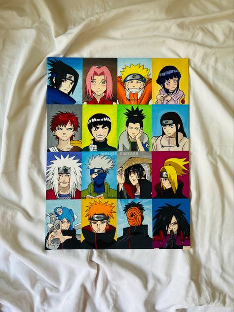 Aesthetic Naruto Drawing, Naruto Art Painting, Itachi Uchiha Painting Easy, Naruto Collage Drawing, Naruto Characters Painting, Itachi Uchiha Canvas Painting, Naruto All Characters Drawing, Naruto Canvas Painting Easy, Itachi Canvas Painting