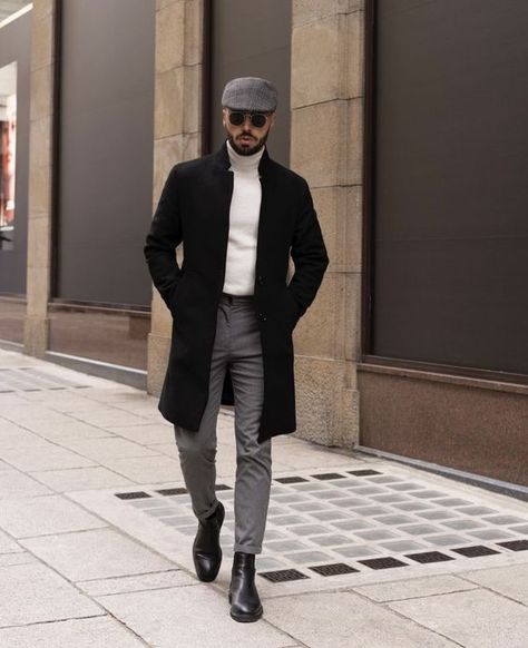 Men's Winter Fashion: 18 Stylish Outfit Ideas for 2023-2024 - mens-talk.online Winter University Outfits Men, France Outfits Winter Men, Men’s Paris Outfit, Men’s New York Winter Outfits, London Winter Outfits Men, Smart Casual Men Winter, Peacoat Outfit Men, Black Men Winter Fashion, Men's Winter Fashion