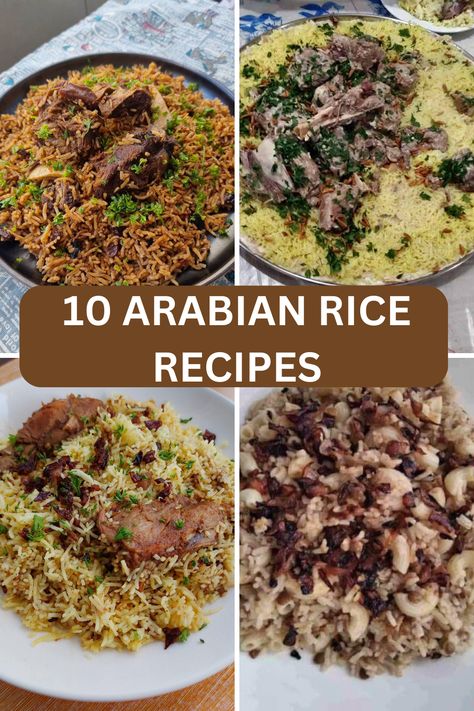 Easy Arabic Recipes Dinners, Easy Arabic Meals, Dinner Ideas Arabic Food, Central Asian Recipes, Middle East Rice Recipes, Middle East Rice, Arabian Nights Food, Arabic Meals Middle East, Middle Eastern Dishes Arabic Food