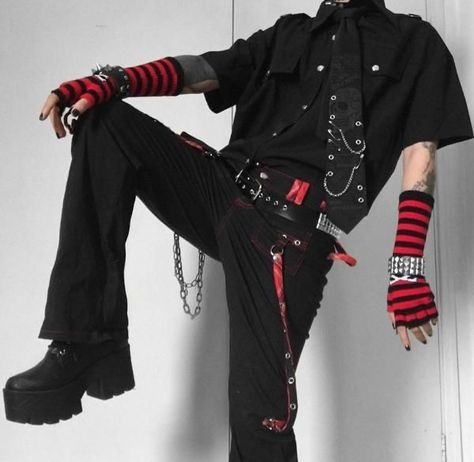 Alt Clothes, X Male Reader, Alt Outfits, Punk Outfits, Alt Fashion, Baggy Pants, Swaggy Outfits, Goth Outfits, Alternative Outfits