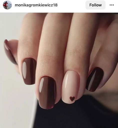 Brown Nail Art, Brown Nails Design, Simple Fall Nails, Nagellack Trends, Fall Gel Nails, Beige Nails, Simple Gel Nails, Casual Nails, Cute Gel Nails