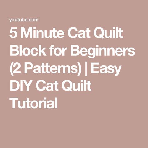 5 Minute Cat Quilt Block for Beginners (2 Patterns) | Easy DIY Cat Quilt Tutorial Free Cat Quilt Block, Cat Quilt Patterns Free Kitty, Easy Cat Quilt Patterns Free, Cat Quilt Patterns Templates, Free Cat Quilt Patterns, Cat Quilts Ideas, Cat Quilt Patterns Free, Cat Quilt Block Pattern Free, Kitty Quilt Pattern