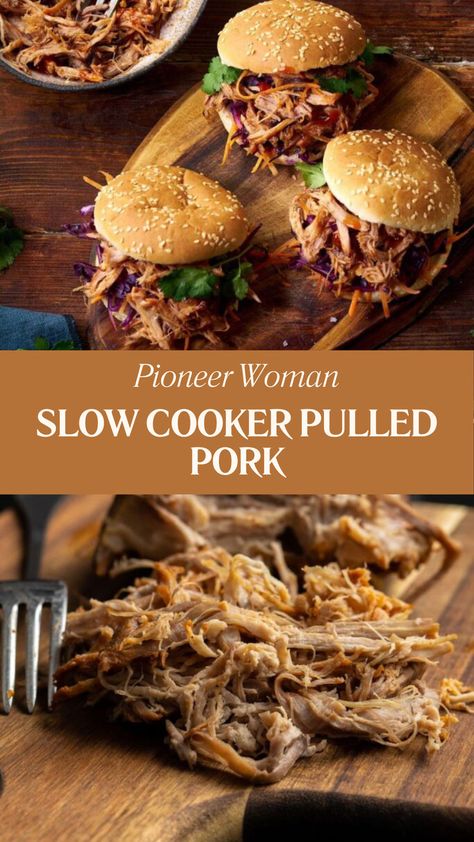 Pioneer Woman Slow Cooker Pulled Pork Ree Drummond Pulled Pork, Slow Cooker Meals Pork, Pioneer Woman Pork Shoulder Recipes, Pioneer Woman Pulled Pork Slow Cooker, Dry Pulled Pork Crock Pot, Pulled Pork Crock Pot Recipes No Bbq, Pulled Pork Shoulder Recipes, Southern Pulled Pork Slow Cooker, Maple Pulled Pork Slow Cooker