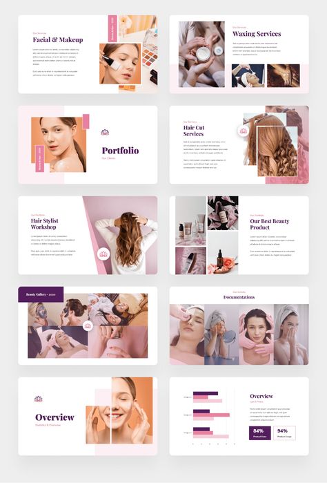 Cosmetics Presentation Design, Beauty Presentation Design, Makeup Presentation, Power Point Aesthetic, Mua Portfolio, Beauty Portfolio, Presentation Pictures, Pitch Presentation, Power Point Presentation