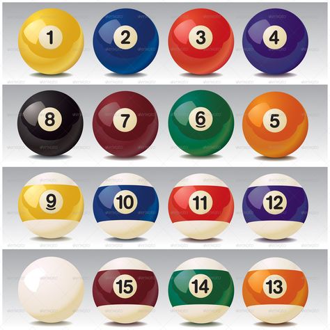 Realistic Vector Billiard Balls #Ad #Vector, #AFFILIATE, #Realistic, #Balls, #Billiard Tuft Idea, Candle Drawing, Billiard Ball, Painted Bottles, Ball Drawing, Graphic Tee Outfits, Graphic Design Trends, Game Icon, Bottle Painting