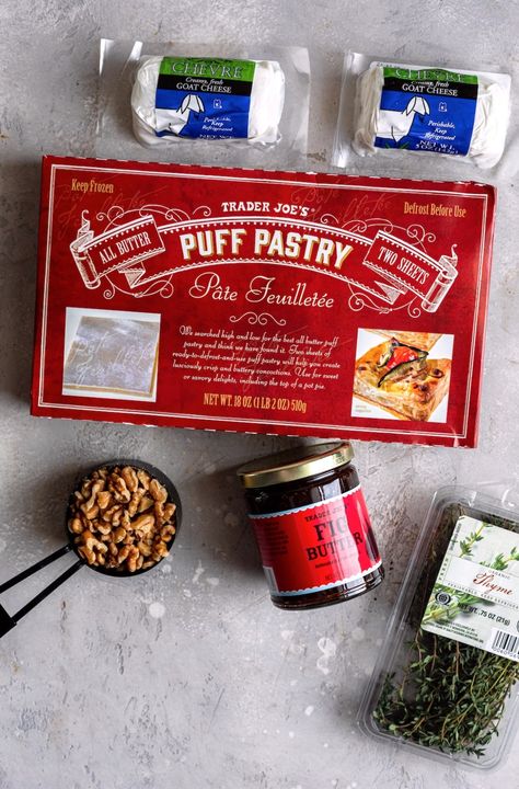 Fig Butter Bites - Dash of Mandi Trader Joes Appetizers, Easy Holiday Snacks, Trader Joes Snacks, Fig Butter, Butter Bites, Butter Pastry, Thanksgiving Appetizers Easy, Fluffy Puff, Holiday Snack