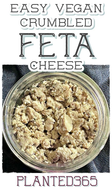 Looking for a delicious and easy-to-make vegan cheese alternative? Try this crumbled feta recipe made with tofu, Italian spices, and nutritional yeast for a cheesy flavor. Perfect for adding to salads and pasta dishes, it's a must-try for any plant-based food lover! Tofu Cheese Recipe, Vegan Feta Cheese Recipe, Vegan Crumble, Tofu Feta, Feta Recipe, Vegan Feta, Feta Cheese Recipes, Cheese Alternative, Vegan Feta Cheese