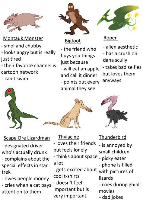 Cryptidcore Aesthetic Pfp, Montauk Monster, Cryptidcore Aesthetic, Tag Urself, Lizard Man, Thunder Bird, Myths & Monsters, Tag Yourself, Alien Aesthetic