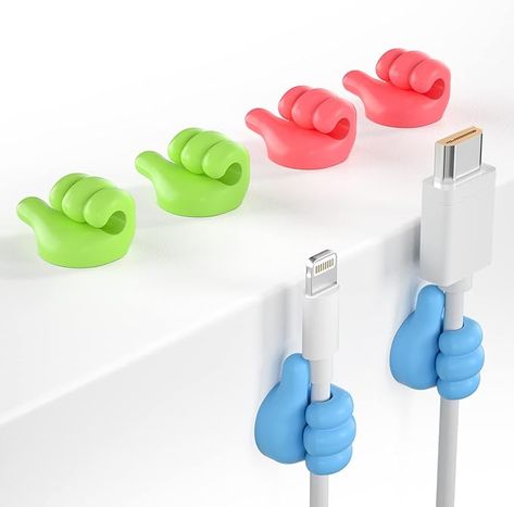 Amazon.com: iToleeve 6Pcs Cable Clips, Fun Cord Holders, Silicone Thumb Wall Hooks, Cord Organizer for Desk Wall Car Nightstand, Cord Clips, Wire Holders, Phone USB Charger Cable Management, Key Hanger : Electronics Organizer For Desk, Adhesive Wall Hooks, Charger Holder, Cord Holder, Cord Organizer, Cable Holder, Cable Clips, Charger Cord, Utility Hooks