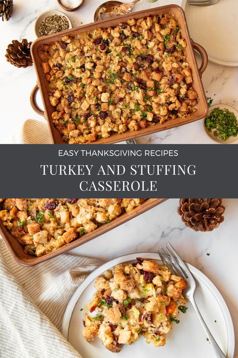 Turkey And Stuffing Casserole – Everyday Dishes Ground Turkey And Stove Top Stuffing Casserole, Dairy Free Turkey Casserole, Ground Turkey Recipes For Thanksgiving, Turkey Stuffing Bake, Turkey Main Dishes, Leftover Turkey And Dressing Casserole, Turkey Stuffing Casserole Leftover, Turkey Stovetop Stuffing Casserole, Stuffing Turkey Casserole