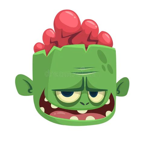 Cartoon scary zombie. Halloween vector illustration stock illustration Green Zombie, Zombie Cartoon, Zombie Illustration, Scary Zombie, Monster Illustration, Cool Monsters, Halloween Vector, Cartoon Monsters, Cartoon Funny