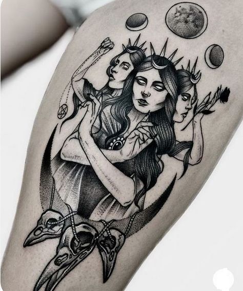 Witchcraft Tattoos, Witch Tattoo, Goddess Tattoo, 4 Tattoo, Inspiration Tattoos, Geniale Tattoos, Skin Art, Blackwork Tattoo, Piercing Tattoo