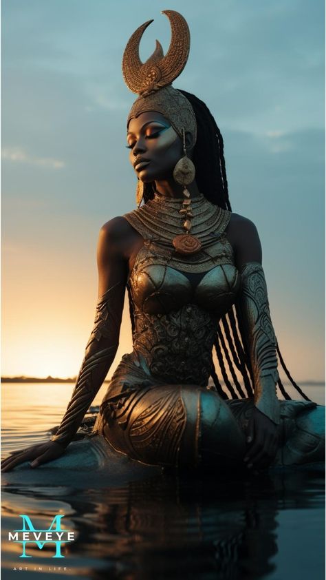 Melanin Magic: Witness the enchanting melanin magic that graces the presence of black goddesses, embracing their unique skin tones with pride. #MelaninMagic #SkinPride #UniqueBeauty" #MEVEYE #MEVEYEART #afroart #blackgoddess Black Goddess Aesthetic, Afro Goddess, Black Goddesses, Sisters Painting, Egypt Goddess, Goddess Of Egypt, Egyptian Goddess Art, Nubian Goddess, Egypt Concept Art