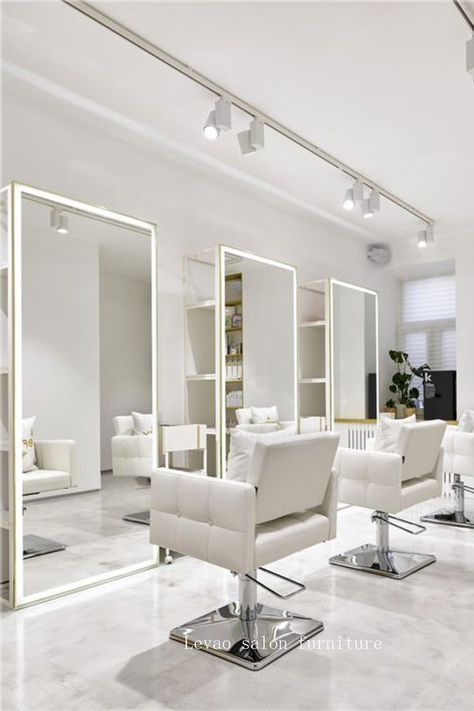 Hair Salon Furniture, Salon Interior Design Ideas, Barber Shop Interior, Salon Design Ideas, Salon Lighting, Beauty Room Salon, Home Hair Salons, Hair Salon Design, Spa Interior Design