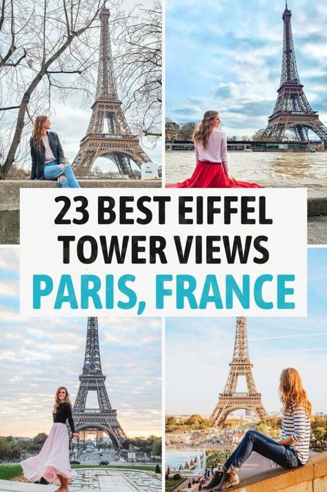 Discover the best Eiffel Tower views in Paris France! Our Paris travel guide highlights the top places to visit for stunning views of this iconic landmark. Whether you're looking for hidden gems or must-do spots, our guide has you covered. Find out the best things to do in Paris France, including breathtaking viewpoints that should be on every traveler's bucket list. Enhance your Paris adventure with our top Paris travel tips and must-see sights! Eiffel Tower Spots, Euro Outfits, Paris Adventure, Paris Must See, Paris Trip Planning, Paris Bucket List, Paris Things To Do, Eiffel Tower Photography, Day Trip From Paris