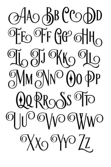 Fancy Calligraphy Alphabet Fonts, New Years Fonts Alphabet, Unique Calligraphy Ideas, Calligraphy Fonts Alphabet Cursive Fancy Letters, Fronts Letters Design, Cursive Hand Lettering, Fancy Fonts Alphabet, Pretty Lettering, Old English Alphabet