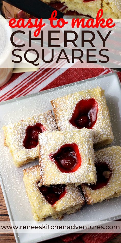 Cherry Squares, Cherry Pie Filling Recipes, Soft Sugar Cookie, Sweet Cherry Pie, Cherry Bars, Magnolia Bakery, Cherry Cookies, Canned Cherries, Cherry Desserts