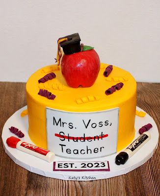 Graduation Cake For Teacher, Graduation Teacher Cake, Teacher Graduation Cake Ideas, Teacher Themed Graduation Party Ideas, Teacher Shower Party Ideas, Teacher Grad Party Ideas, New Teacher Shower Ideas, Teacher College Graduation Party Ideas, Teacher Graduation Party Ideas Education Major